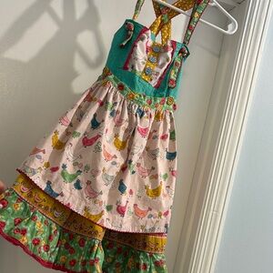 Matilda Jane Vibrant Chicken and Floral Dress